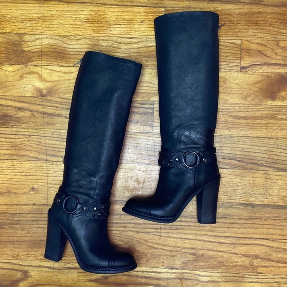 Vera Wang Shoes - Gorgeous Vera Wang Like New Tall Studed Boots 8.5